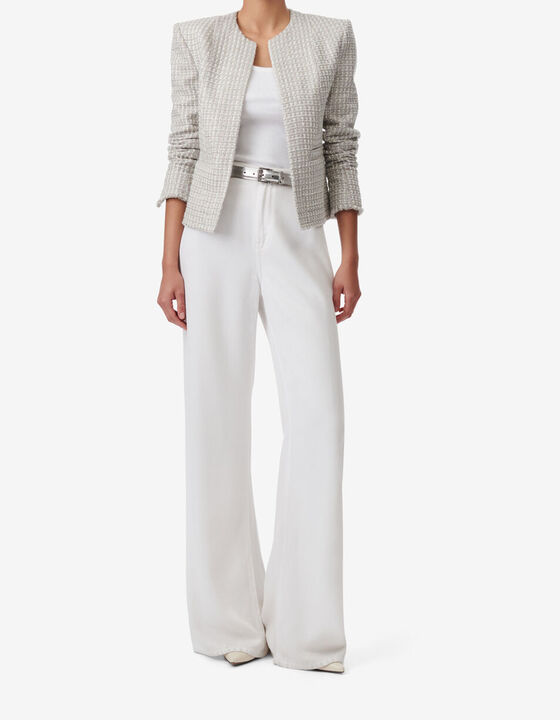 VESTE EN TWEED ARGENT&Eacute;