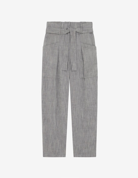 LINEN-BLEND CARROT PANTS