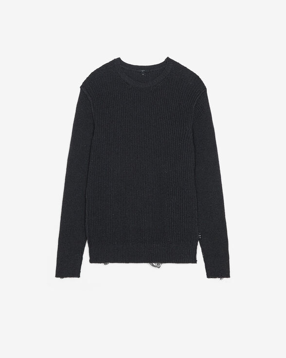 JOKOL DISTRESSED ROUND NECK SWEATER