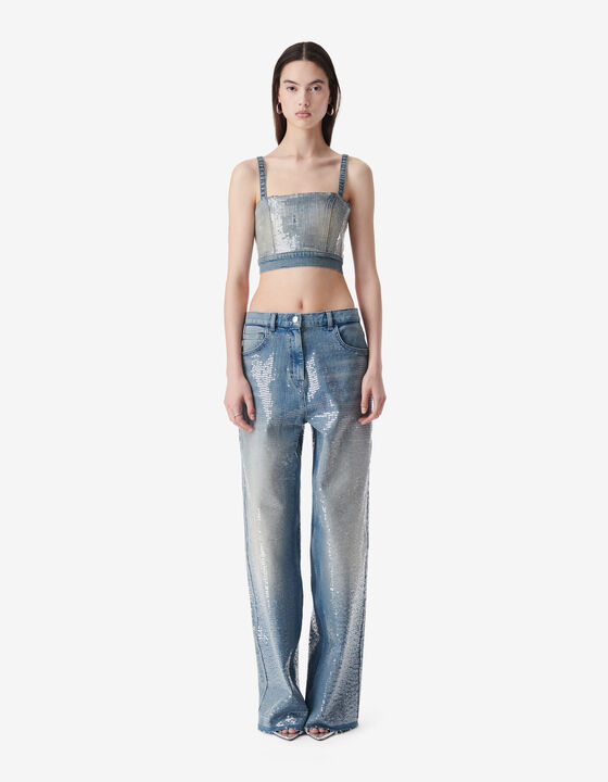SHORT SEQUINNED TOP