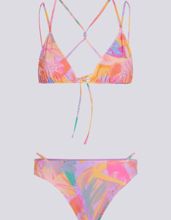 AYALA MULTICOLOR TRIANGLE BIKINI TOP
