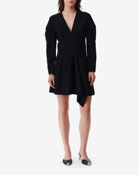 JIMILIA SHORT V-NECK DRESS WITH RUFFLES