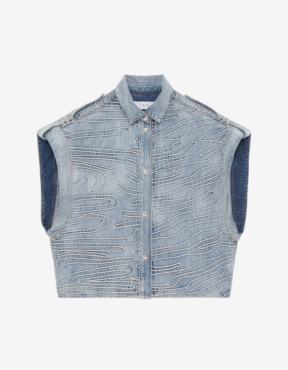 SURCHEMISE BRODÉE EN DENIM