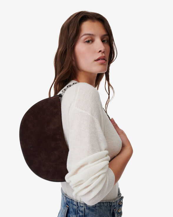 ARC CLUTCH SUEDE LEATHER SHOULDER BAG