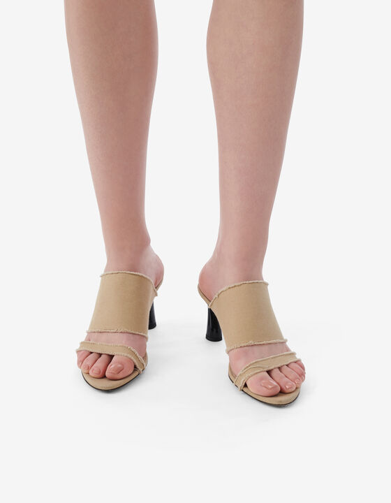 MULES À TALONS TOILE