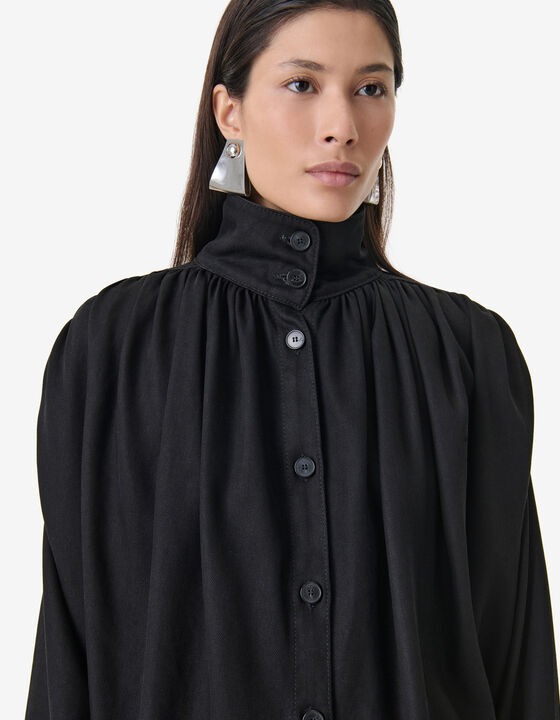 DENIM HIGH COLLAR SHIRT