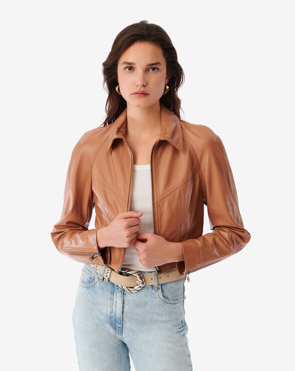 KAJA CROPPED LEATHER JACKET