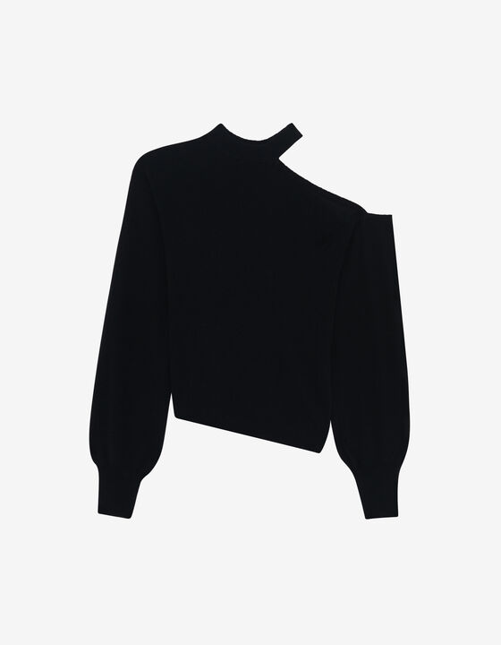 ASYMMETRICAL CUT-OUT SWEATER