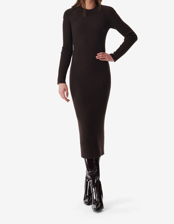 CASHMERE RIBBED MAXI DRESS