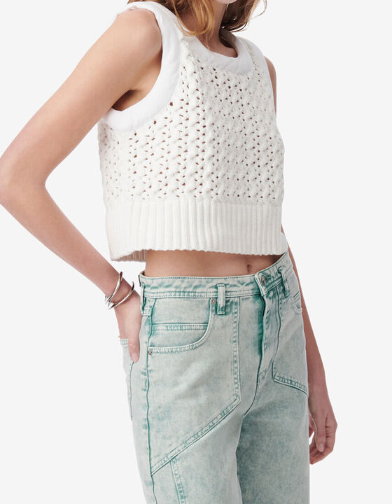 SHORT OPENWORK KNIT TOP