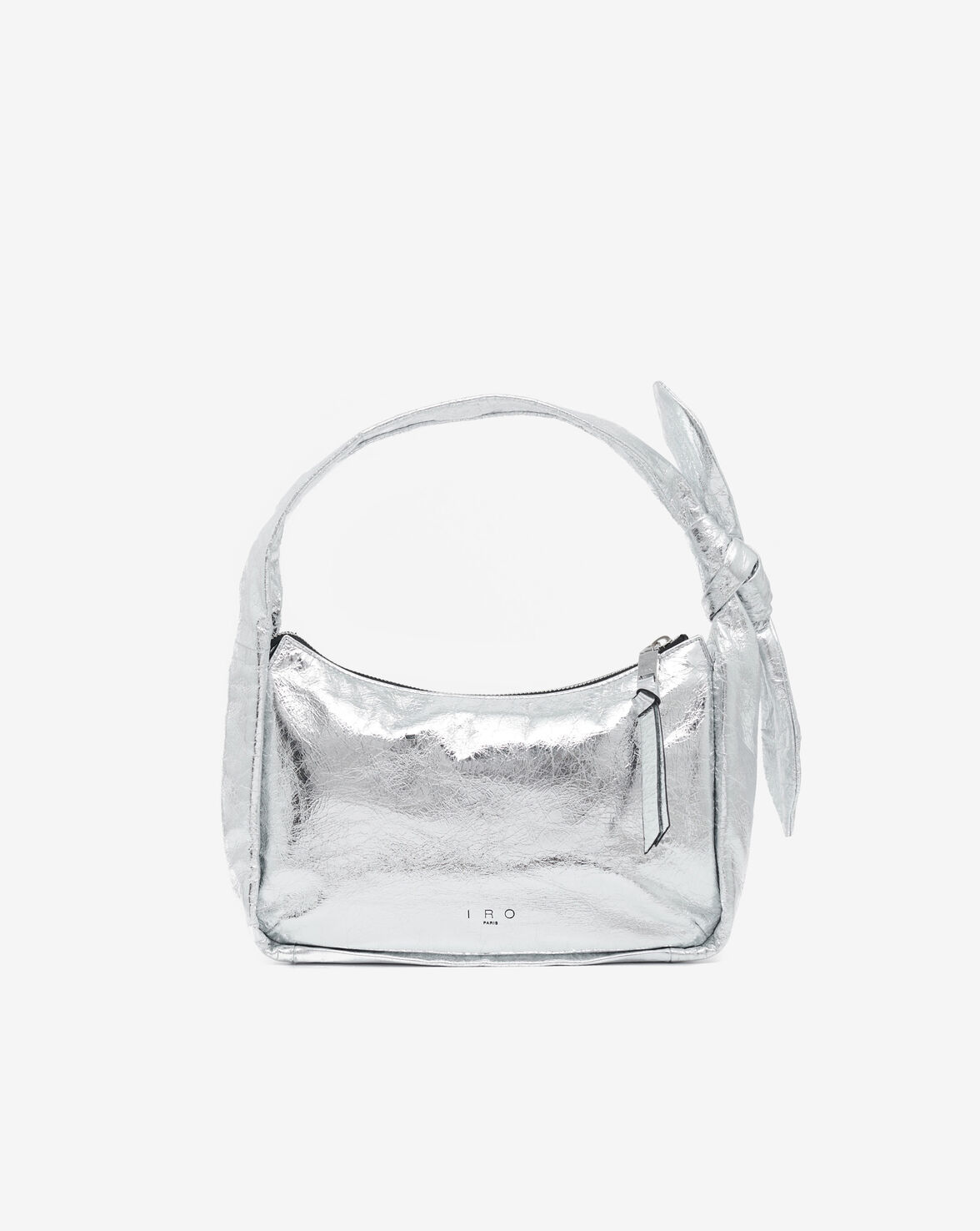 Iro Noue Leather Bag With Bow In Silver
