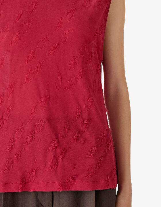 T-SHIRT SANS MANCHES EN JACQUARD