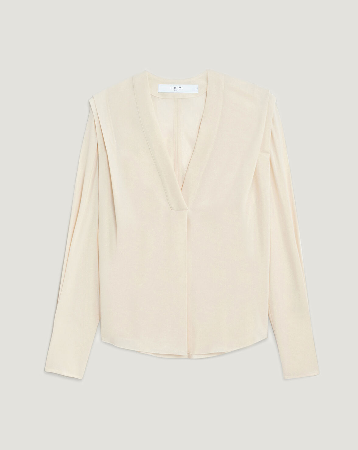 RHABI PLEATED V NECK BLOUSE TOP image number null