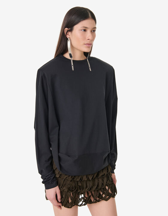 LONG-SLEEVED RUFFLED T-SHIRT