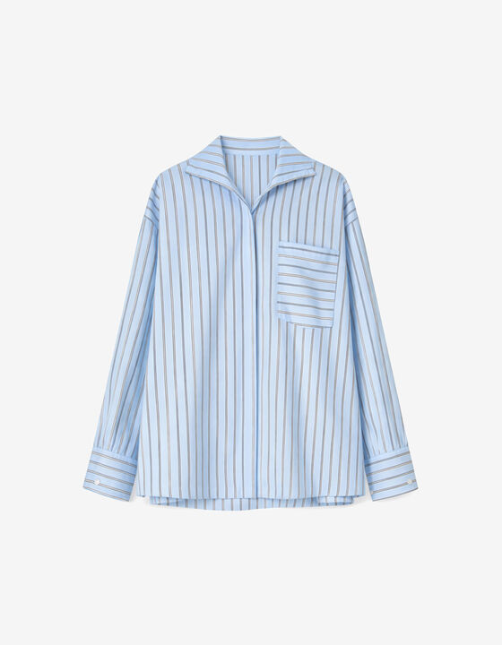 STRIPED SHIRT WITH SAILOR COLLAR