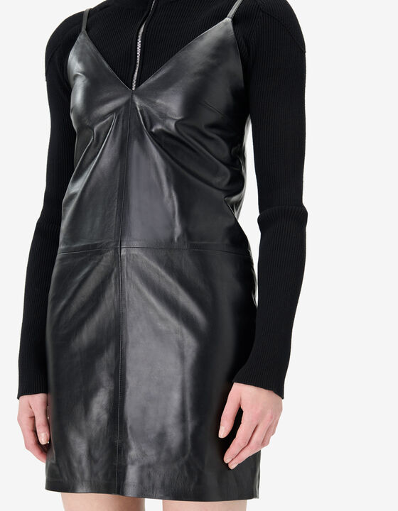 LEATHER MINI DRESS