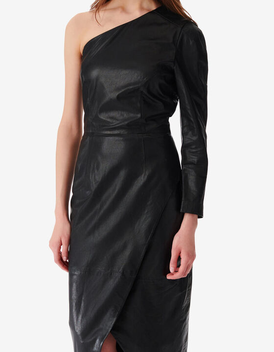 ASYMMETRICAL LEATHER DRESS