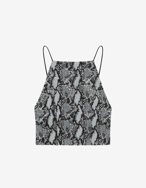 SEQUIN BOATNECK TOP