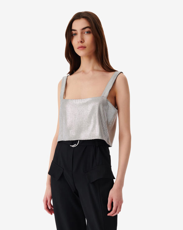 ESPAL CROPPED SEQUIN TOP