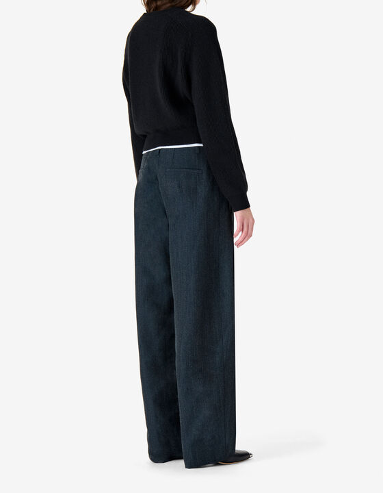 RIBBED SWEATER WITH ROUND NECK