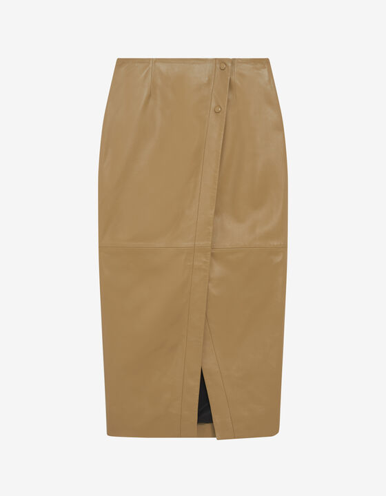 LEATHER WRAP SKIRT