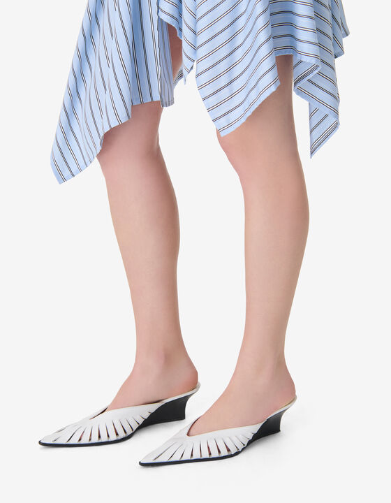 CUT-OUT LEATHER MULES