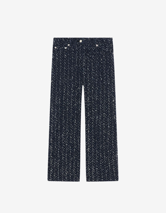 STRAIGHT-LEG TEXTURED DENIM JEANS