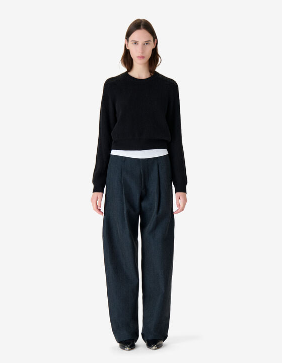 RIBBED SWEATER WITH ROUND NECK