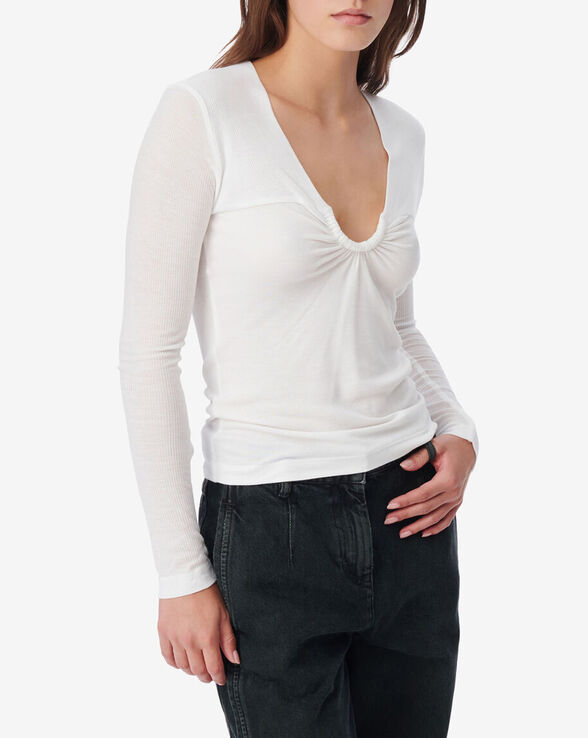 HALLYA GATHERED LONG SLEEVE TOP