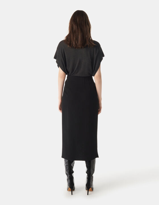 GATHERED MIDI SKIRT