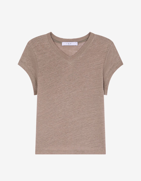 LINEN V-NECK T-SHIRT