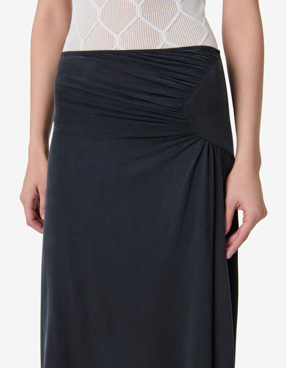 DRAPED MIDI SKIRT