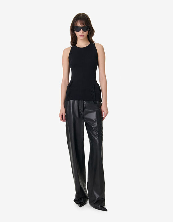 SLEEVELESS FRINGED TOP