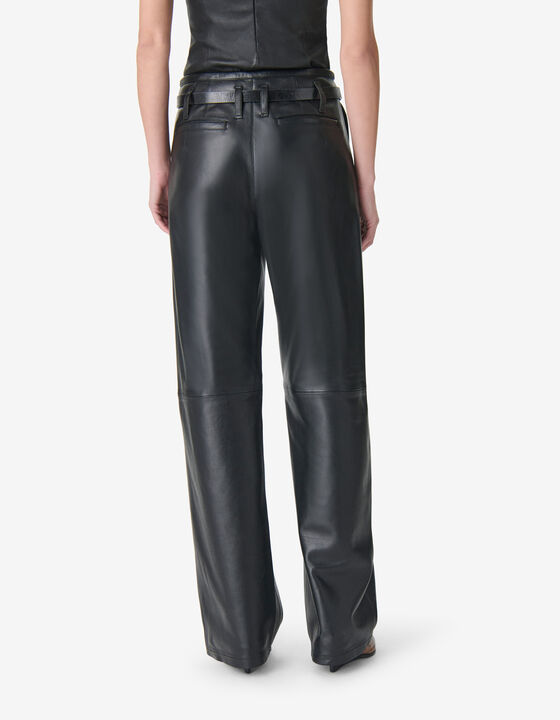 WIDE LEATHER PANTS