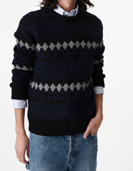 ROUND-NECK JACQUARD SWEATER