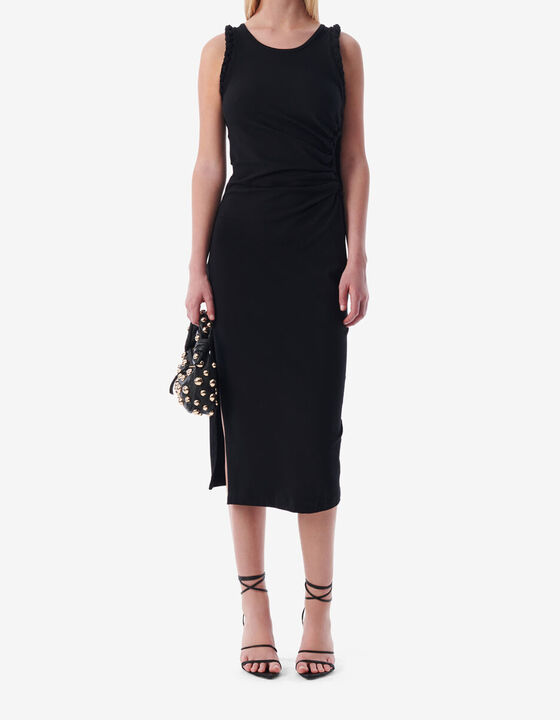 CUT-OUT JERSEY MIDI DRESS