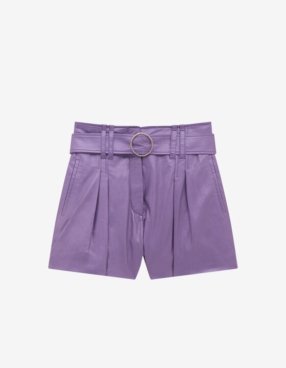 PAOLI BELTED LEATHER SHORTS