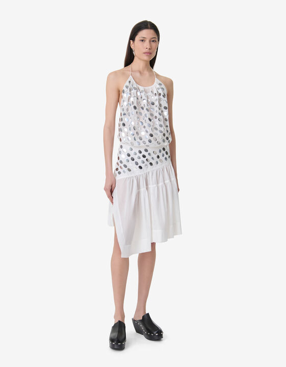 BACKLESS MIDI DRESS