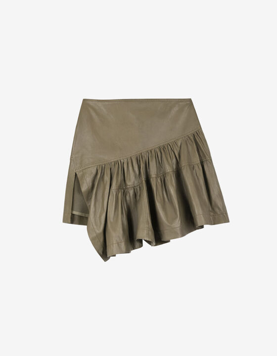 LEATHER ASYMETRICAL SKIRT