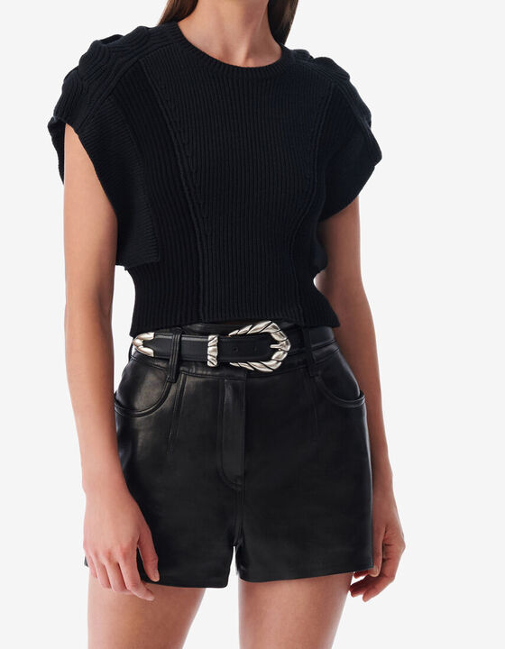 SLEEVELESS ROUND NECK SWEATER