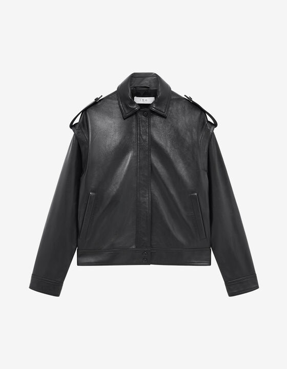 VESTE EN CUIR OVERSIZE