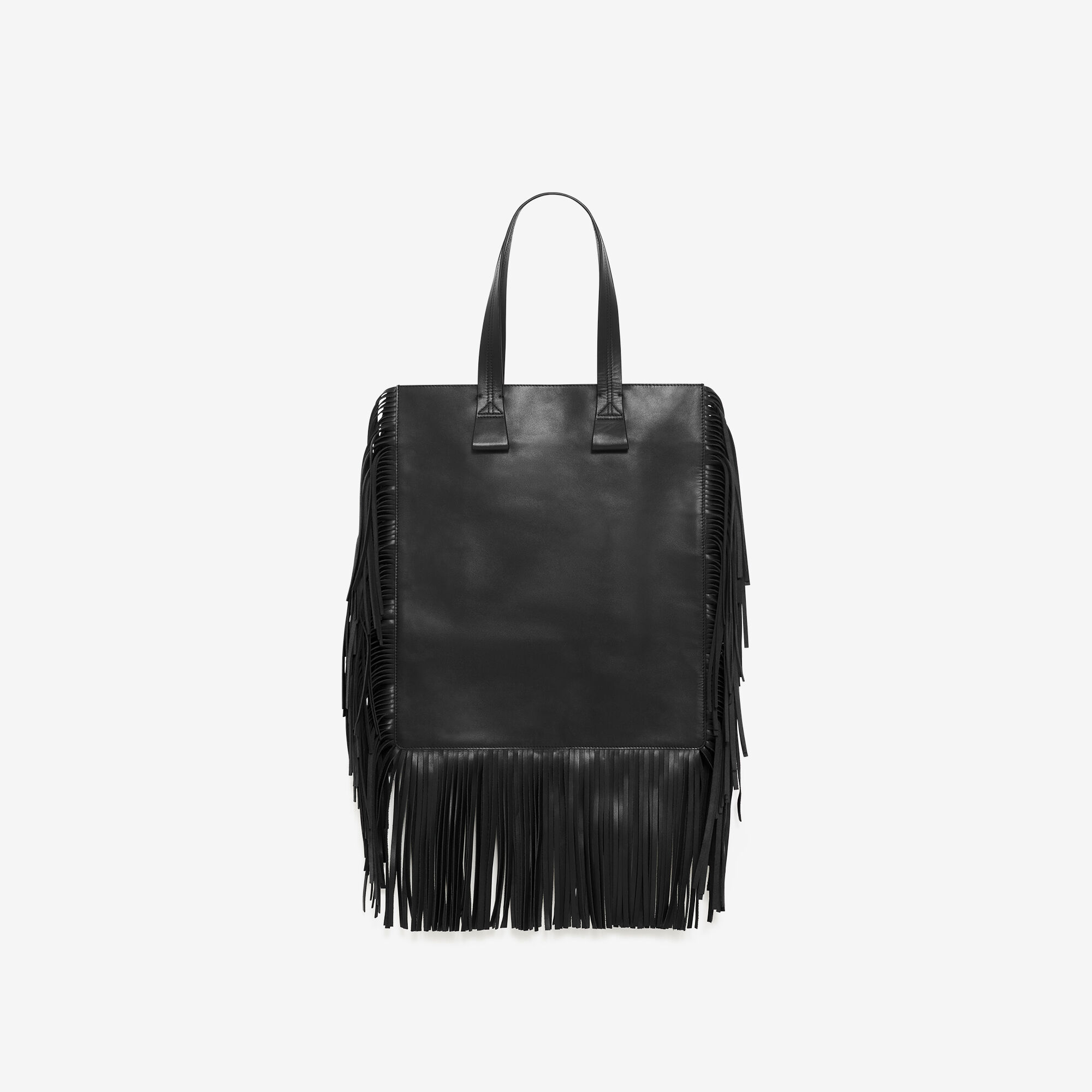 PAPER BAG FRANGES women black leather tote bag | IRO