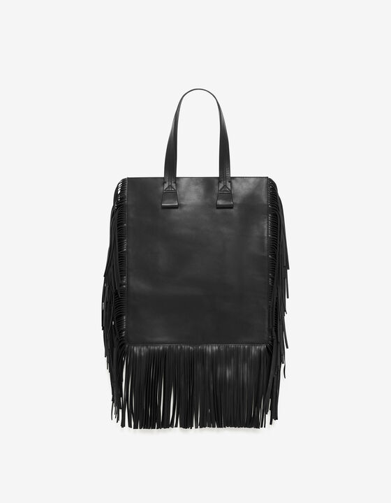 LEATHER FRINGED TOTE BAG