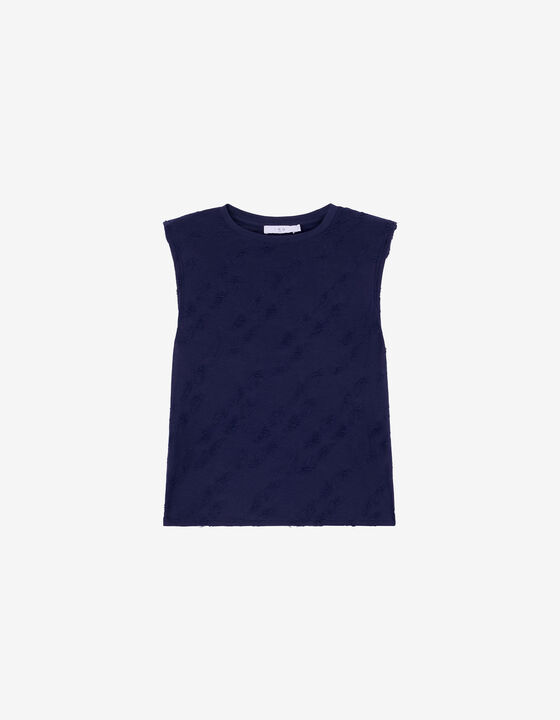 TEXTURED SLEEVELESS T-SHIRT