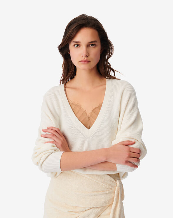 VIOLA CROPPED V-NECK SWEATER