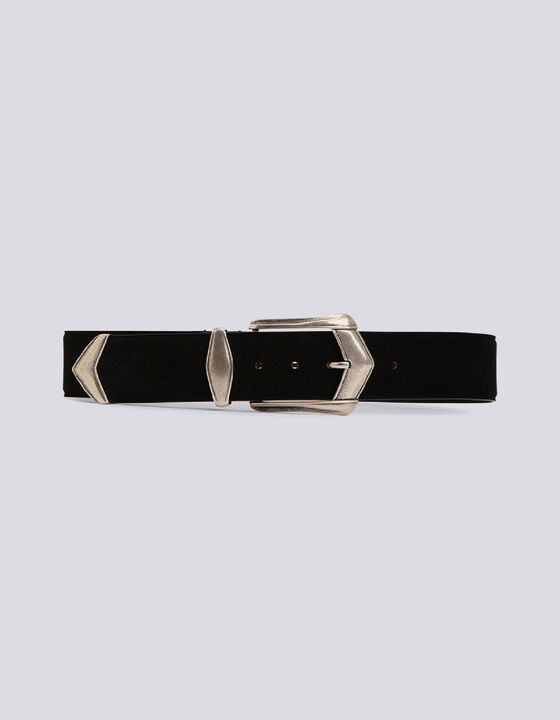 THURA WIDE SUEDE WESTERN BUCKLE BELT