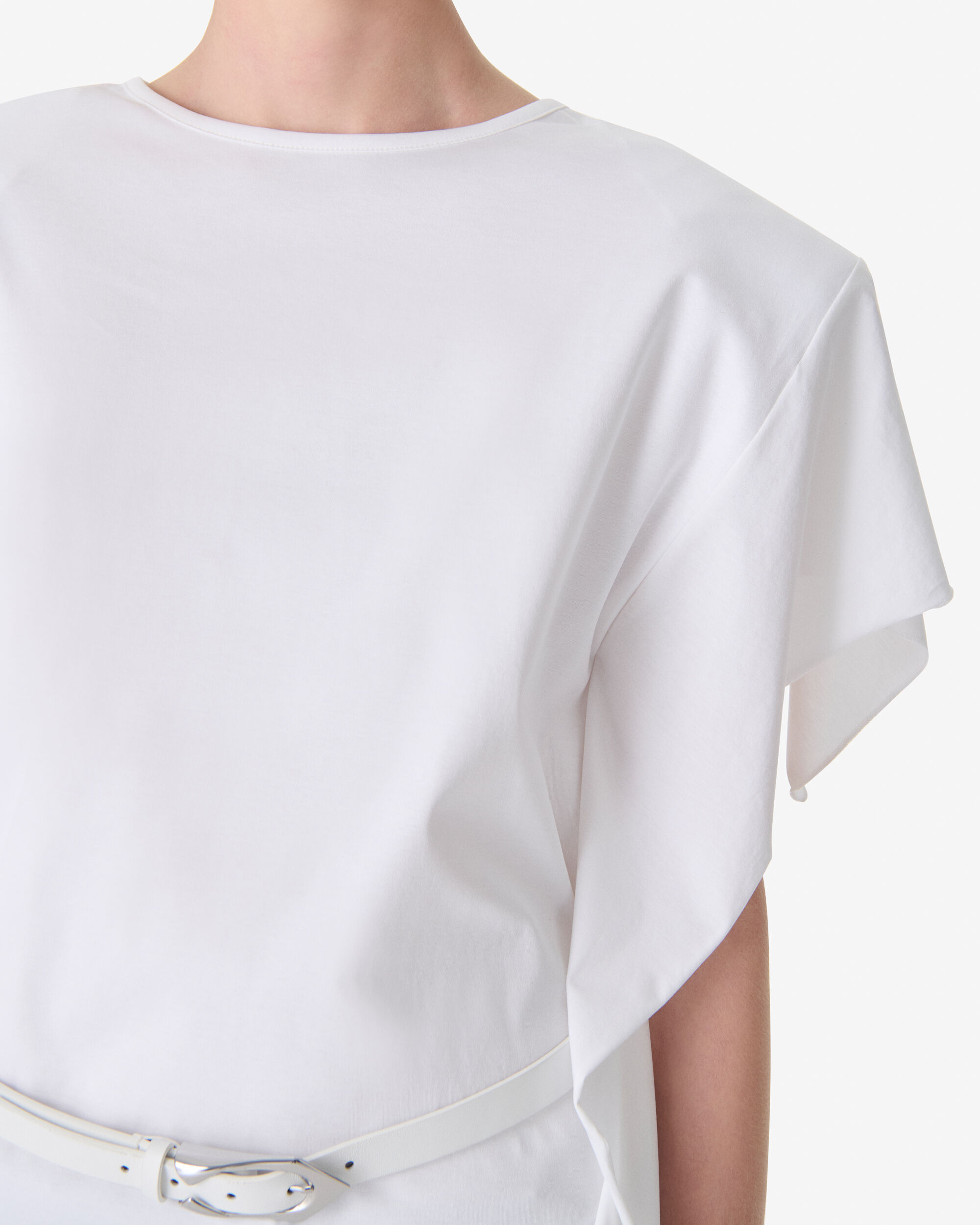 AMORIA women white cotton ruffle t-shirt | IRO