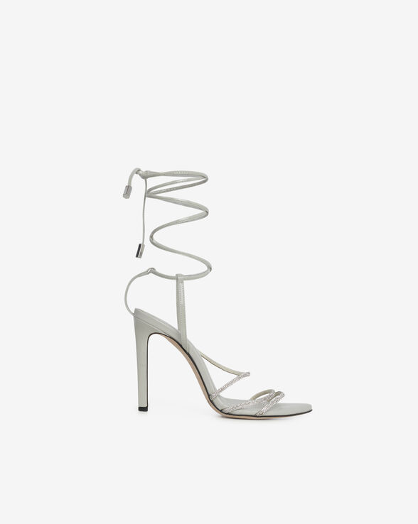 IDO STRASS LEATHER SANDALS