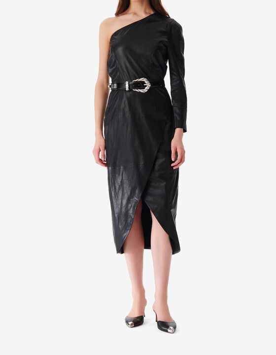 ASYMMETRICAL LEATHER DRESS
