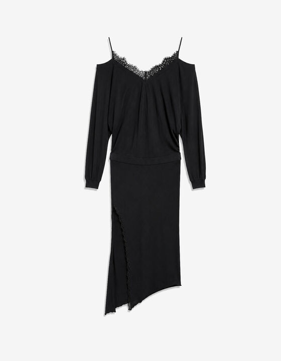 V-NECK LACE DRESS